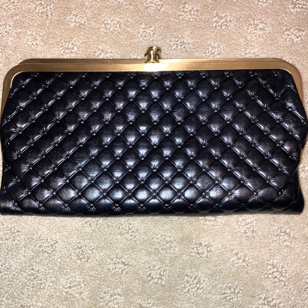 Lauren Hobo Wallet - Embossed Black NWT